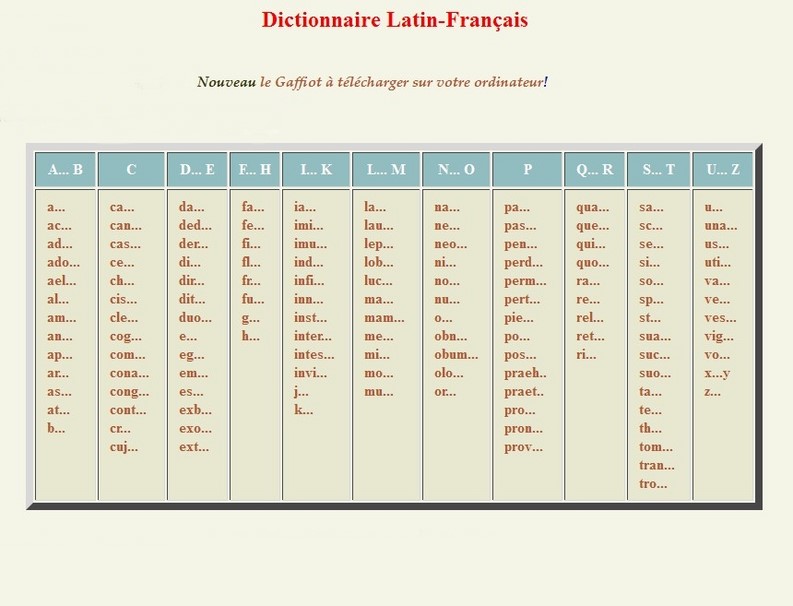Latin 3e Lexique